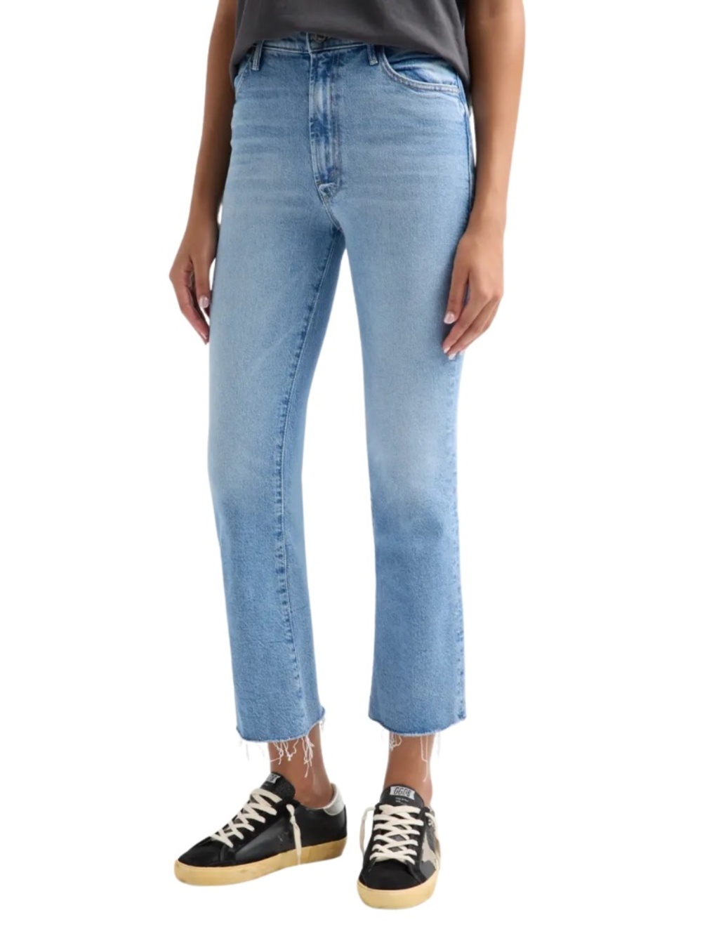 MOTHER DENIM Size 24 The Hustler Ankle Fray Jeans in Sow Surreal